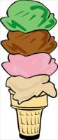 ice cream cone 4 scoops